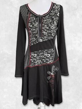 Y2K Euro Subversive Multi Pattern Knit Dress Size M-L